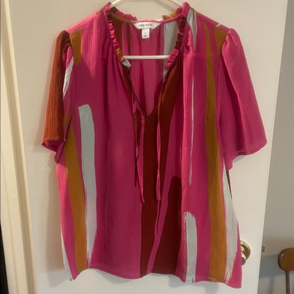 Nine West Pink and Multicolor Blouse - Picture 1 of 5